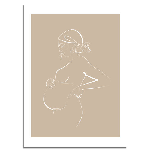 Poster Schwangere Frau natürliche - Minimalismus 