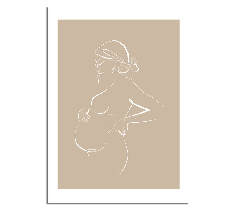 Poster Schwangere Frau natürliche - Minimalismus