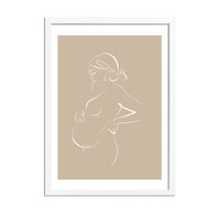 Poster Zwangere vrouw naturel - minimalisme