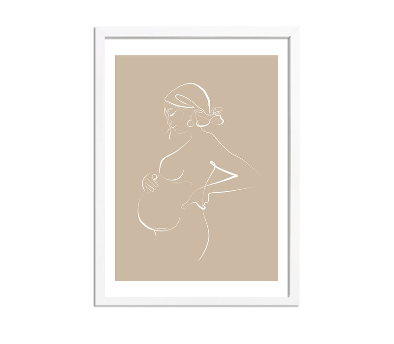 Poster Schwangere Frau natürliche - Minimalismus
