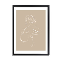 Poster Schwangere Frau natürliche - Minimalismus