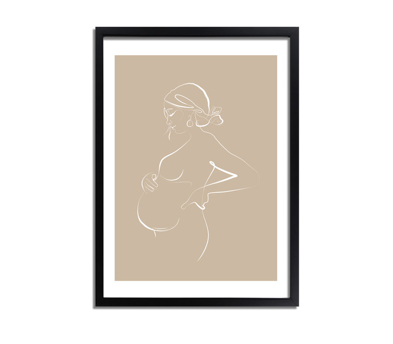 Poster Schwangere Frau natürliche - Minimalismus