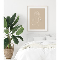 Poster Schwangere Frau natürliche - Minimalismus