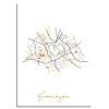 Groningen Plattegrond Stadskaart poster met goudfolie bedrukking
