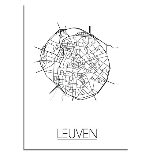 Leuven Plattegrond poster 