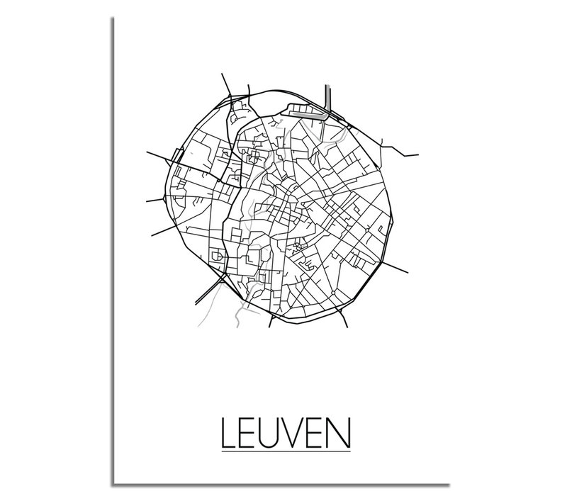 Leuven Stadtplan-poster