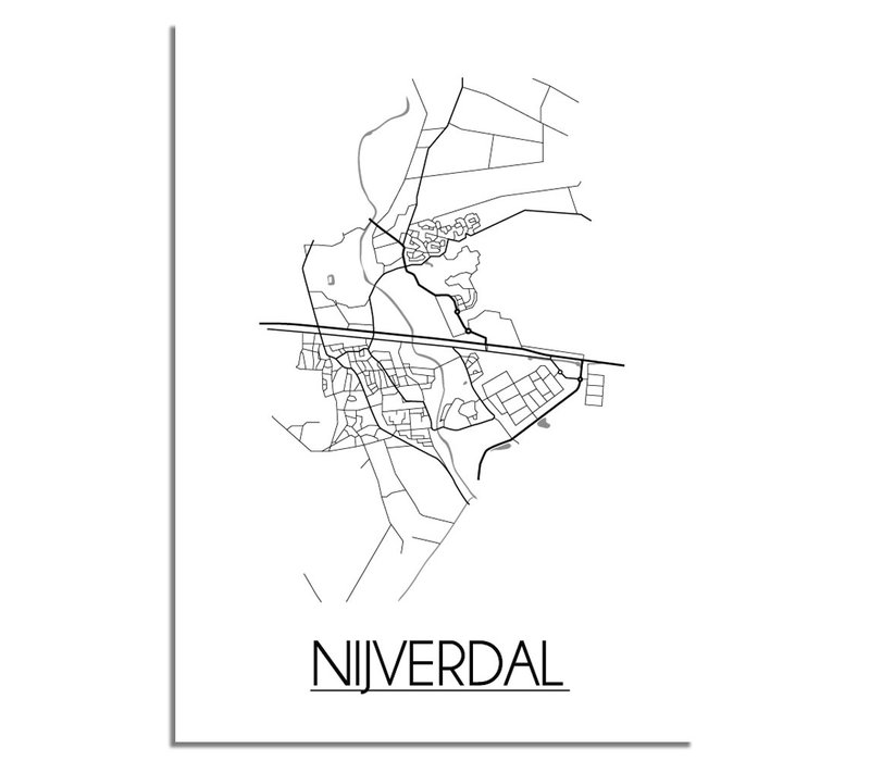 Nijverdal Niederlande Stadtplan-poster