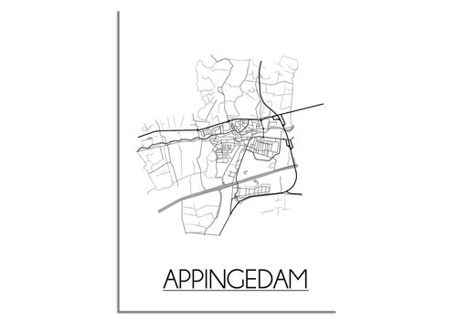 DesignClaud Appingedam Niederlande Stadtplan-poster
