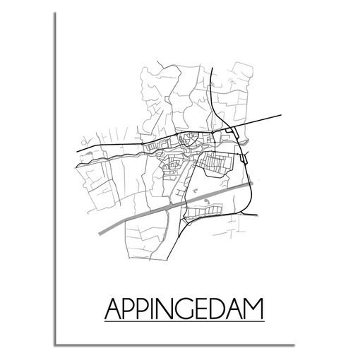 Appingedam Plattegrond poster 