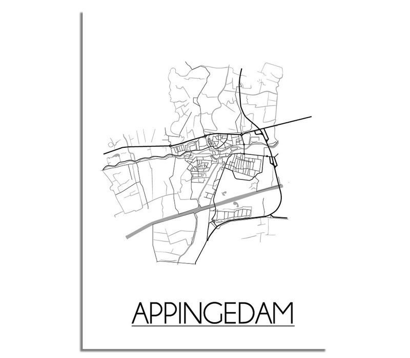 Appingedam Niederlande Stadtplan-poster