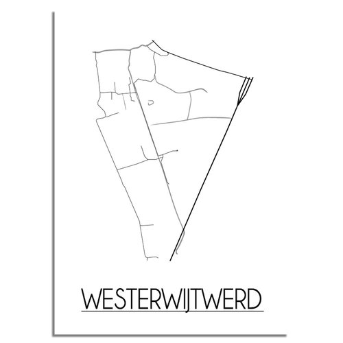 Westerwijtwerd Stadtplan-poster 