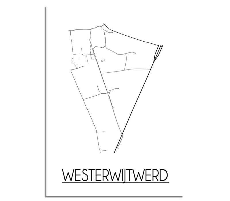 Westerwijtwerd Stadtplan-poster