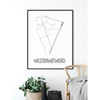 Westerwijtwerd Stadtplan-poster