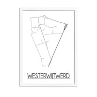 Westerwijtwerd Stadtplan-poster