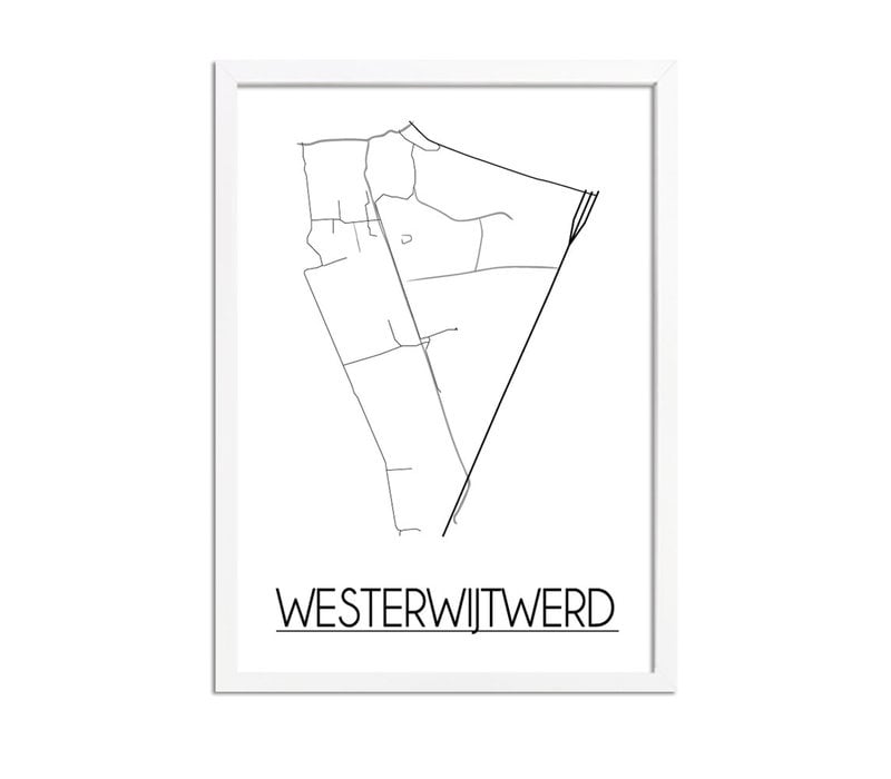 Westerwijtwerd Stadtplan-poster