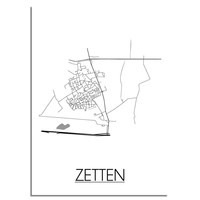 Zetten Niederlande Stadtplan-poster