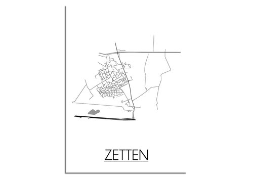 DesignClaud Zetten Niederlande Stadtplan-poster