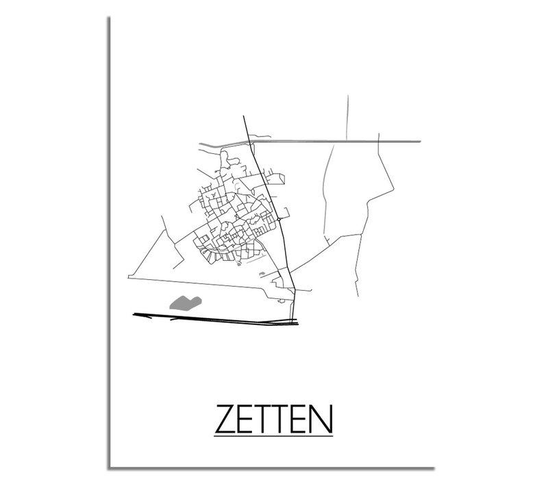 Zetten Niederlande Stadtplan-poster