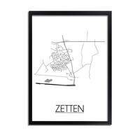 Zetten Niederlande Stadtplan-poster