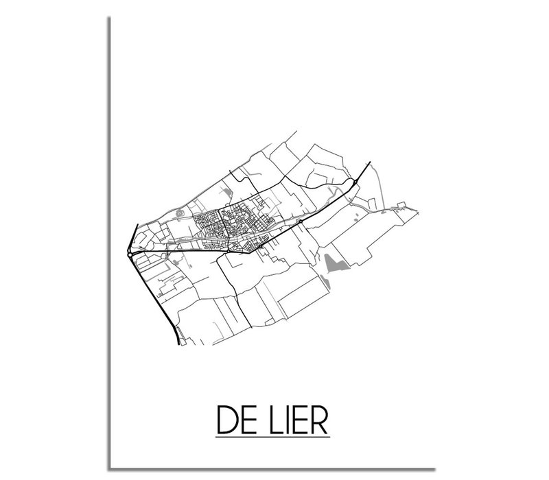 De Lier Niederlande Stadtplan-poster