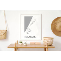 Noordwijk Stadtplan-poster