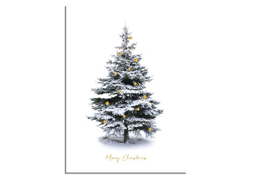 DesignClaud Weihnachtsposter Frohe Weihnachten Weihnachtsbaum - Gold Weihnachtskugeln