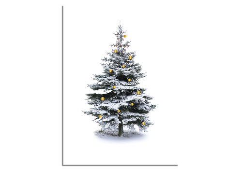 DesignClaud Weihnachtsposter Weihnachtsbaum Gold Weihnachtskugeln