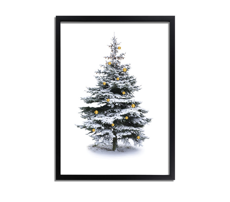 Weihnachtsposter Weihnachtsbaum Gold Weihnachtskugeln