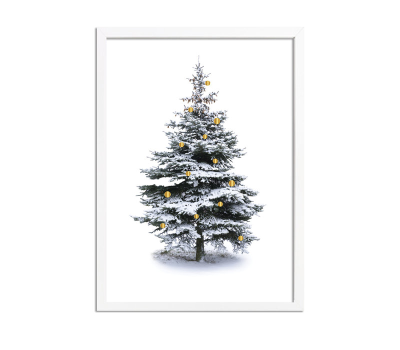 Weihnachtsposter Weihnachtsbaum Gold Weihnachtskugeln