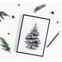 Weihnachtsposter Weihnachtsbaum Gold Weihnachtskugeln