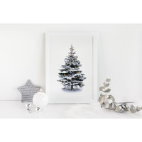 Weihnachtsposter Weihnachtsbaum Gold Weihnachtskugeln