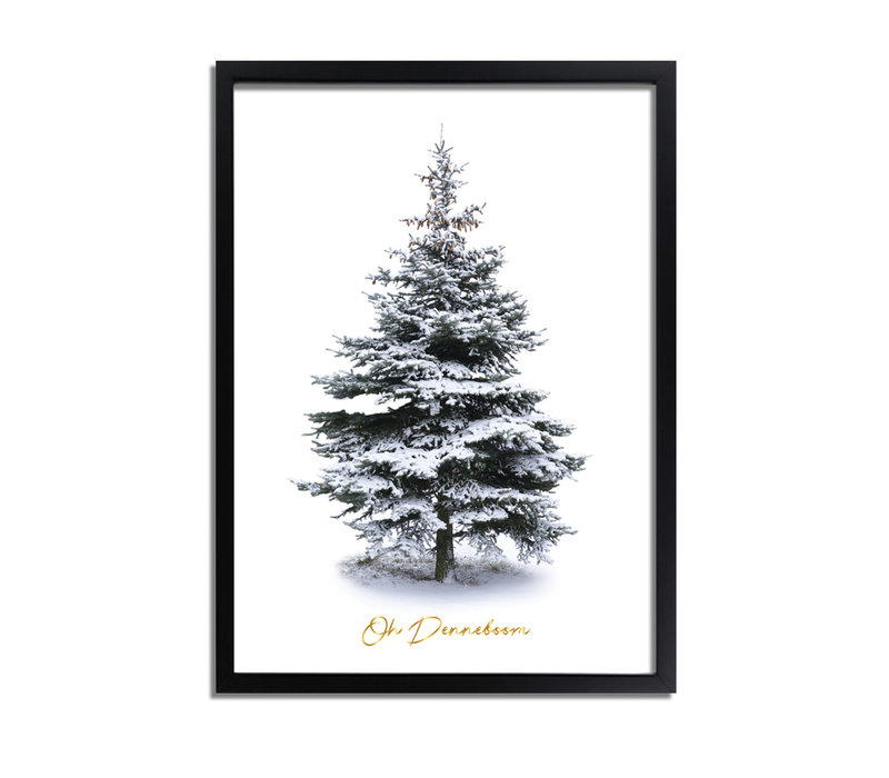 Kerstposter Kerstboom Goudfolie Oh Denneboom