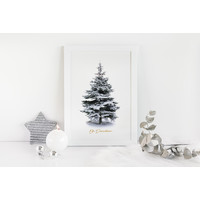 Weihnachtsposter Weihnachtsbaum Gold