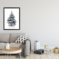 Weihnachtsposter Weihnachtsbaum Gold