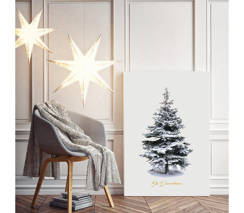 Kerstposter Kerstboom Goudfolie Oh Denneboom