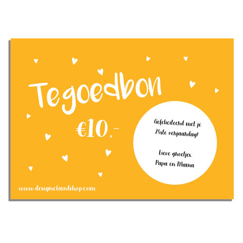 Cadeaubon DesignClaudShop 10 euro - Per post 