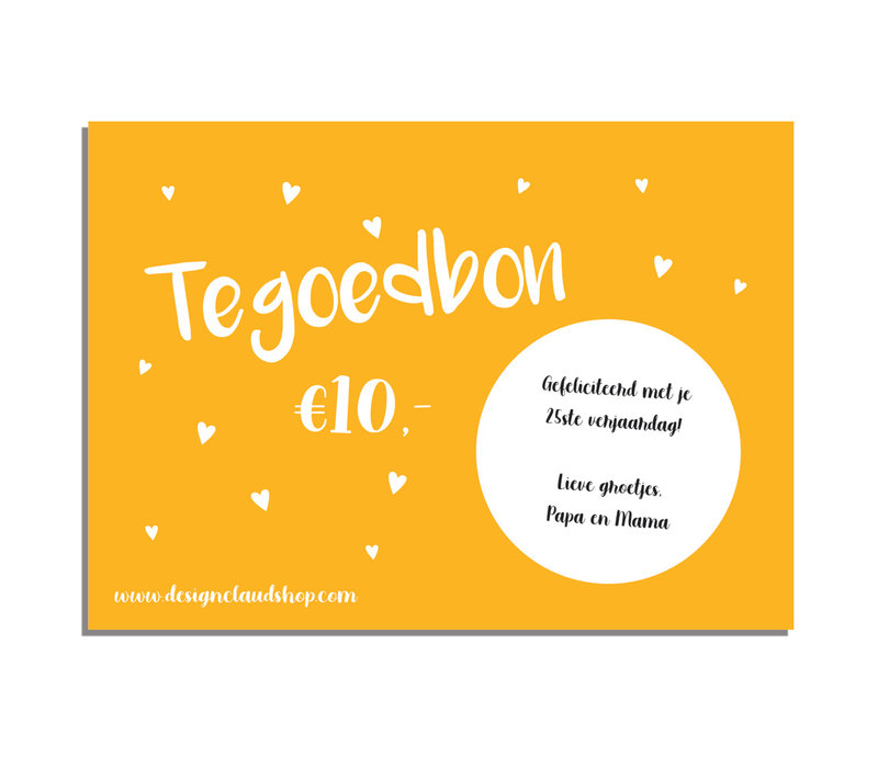 Cadeaubon DesignClaudShop 10 euro - Per post