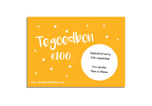 Cadeaubon DesignClaudShop 100 euro - Per post