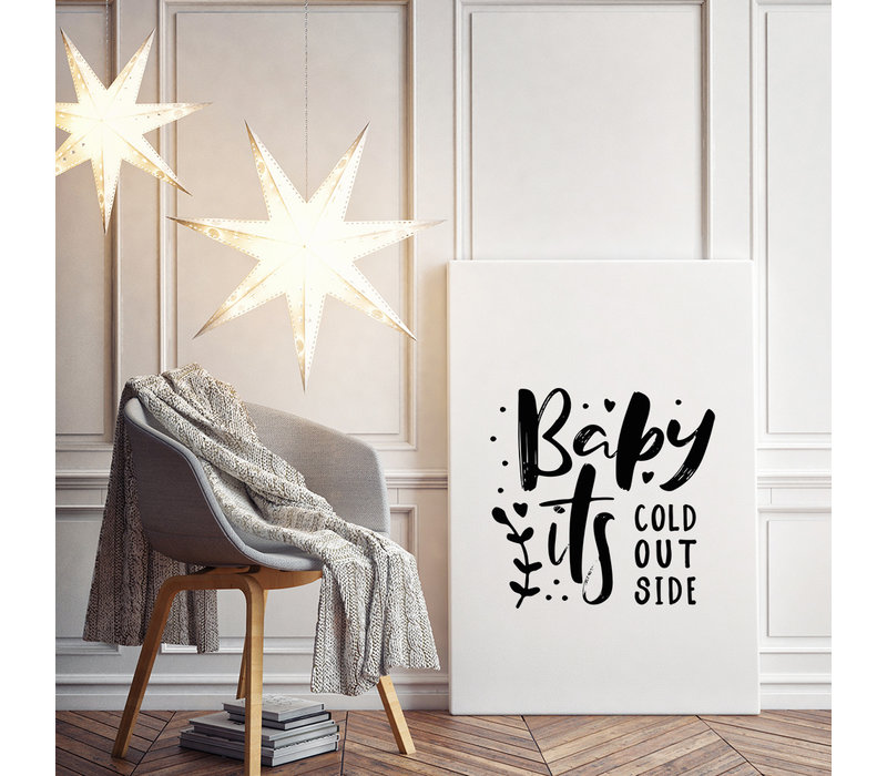 Weihnachtsposter  Baby it's cold outside - Weihnachtsdekoration Schwarz-Weiß