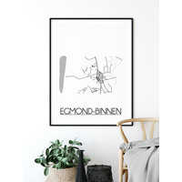 Egmond-Binnen Stadtplan-poster