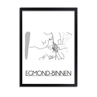Egmond-Binnen Stadtplan-poster