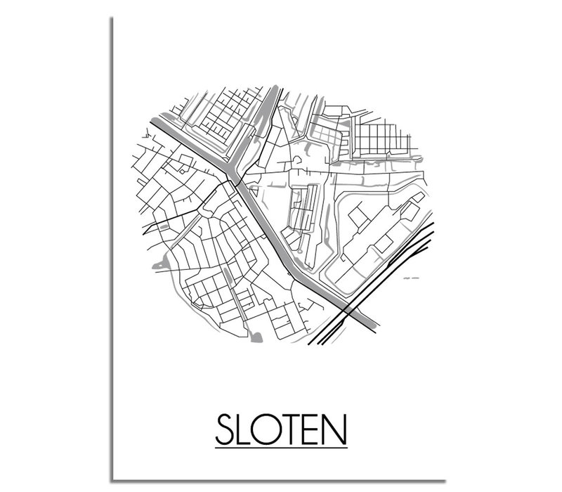 Sloten Stadtplan-poster