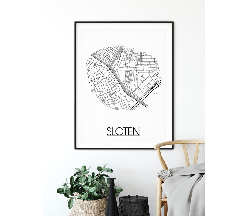 Sloten Stadtplan-poster