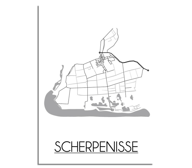 Scherpenisse Stadtplan-poster