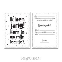 Einladung zur Kinderparty - Party - Schwarz-Weiß - Kinderkarten - Party - 20 Stück