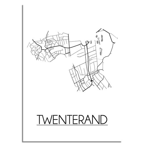 Twenterand Plattegrond poster 