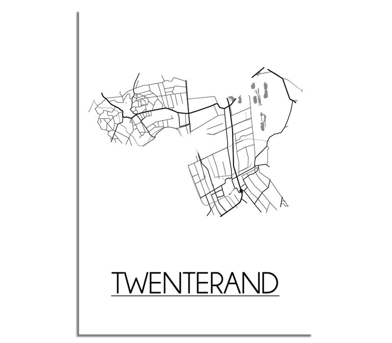 Twenterand Stadtplan-poster