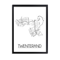 Twenterand Stadtplan-poster