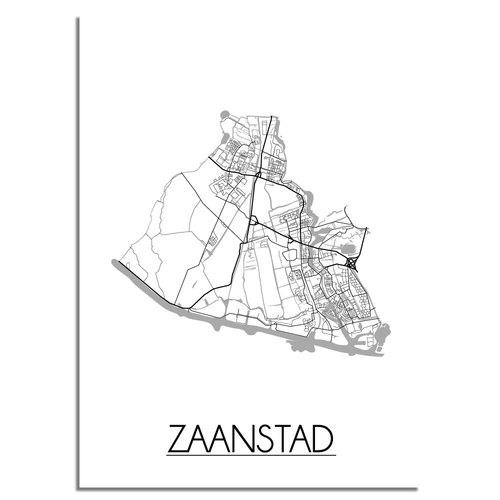 Zaanstad Plattegrond poster 