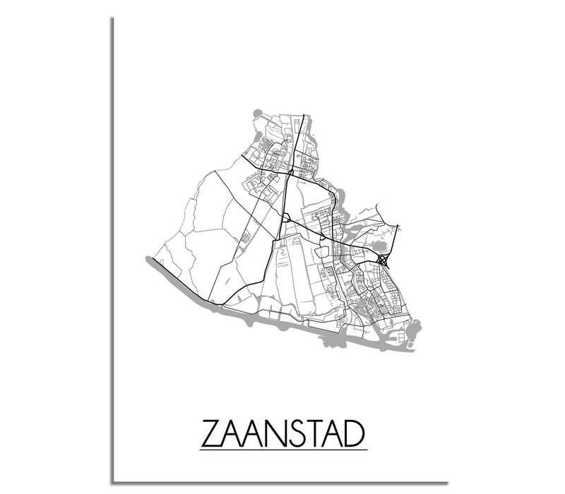 Zaanstad Plattegrond poster